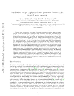 Hamiltonian bridge: A physics-driven generative framework for targeted
  pattern control