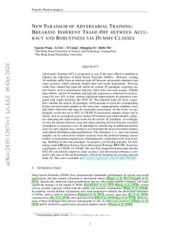New Paradigm of Adversarial Training: Breaking Inherent Trade-Off
  between Accuracy and Robustness via Dummy Classes