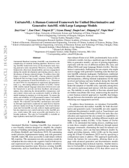 UniAutoML: A Human-Centered Framework for Unified Discriminative and
  Generative AutoML with Large Language Models