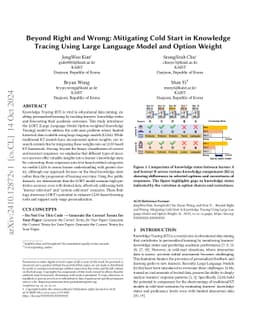 Beyond Right and Wrong: Mitigating Cold Start in Knowledge Tracing Using
  Large Language Model and Option Weight