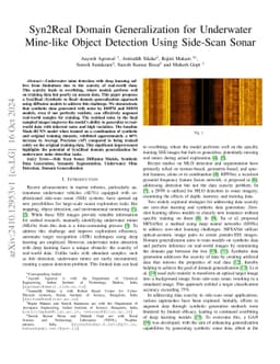 Syn2Real Domain Generalization for Underwater Mine-like Object Detection
  Using Side-Scan Sonar