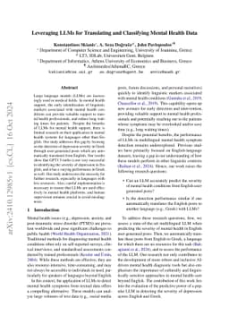 Leveraging LLMs for Translating and Classifying Mental Health Data