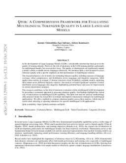 Qtok: A Comprehensive Framework for Evaluating Multilingual Tokenizer
  Quality in Large Language Models
