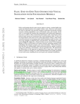 Flex: End-to-End Text-Instructed Visual Navigation from Foundation Model Features