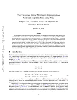 Two-Timescale Linear Stochastic Approximation: Constant Stepsizes Go a
  Long Way