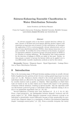 Fairness-Enhancing Ensemble Classification in Water Distribution
  Networks