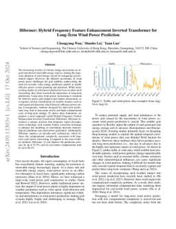 Hiformer: Hybrid Frequency Feature Enhancement Inverted Transformer for
  Long-Term Wind Power Prediction