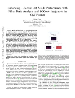 Enhancing 1-Second 3D SELD Performance with Filter Bank Analysis and
  SCConv Integration in CST-Former