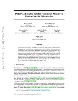 PORTAL: Scalable Tabular Foundation Models via Content-Specific
  Tokenization