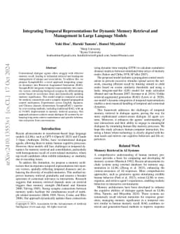 Integrating Temporal Representations for Dynamic Memory Retrieval and
  Management in Large Language Models