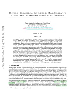 Diffusion Curriculum: Synthetic-to-Real Generative Curriculum Learning
  via Image-Guided Diffusion
