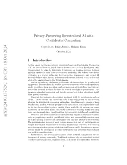 Privacy-Preserving Decentralized AI with Confidential Computing