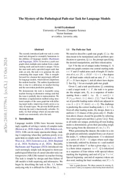The Mystery of the Pathological Path-star Task for Language Models