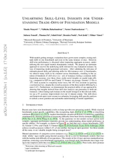 Unearthing Skill-Level Insights for Understanding Trade-Offs of
  Foundation Models