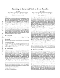 Detecting AI-Generated Texts in Cross-Domains