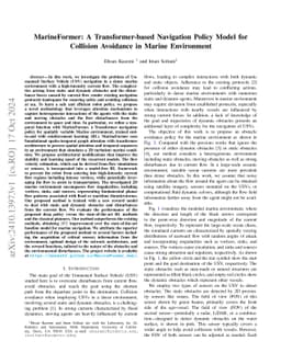MarineFormer: A Transformer-based Navigation Policy Model for Collision
  Avoidance in Marine Environment