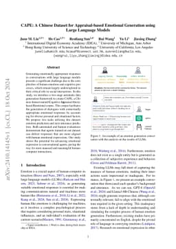 CAPE: A Chinese Dataset for Appraisal-based Emotional Generation using
  Large Language Models