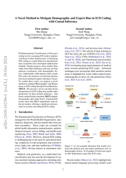 A Novel Method to Metigate Demographic and Expert Bias in ICD Coding
  with Causal Inference