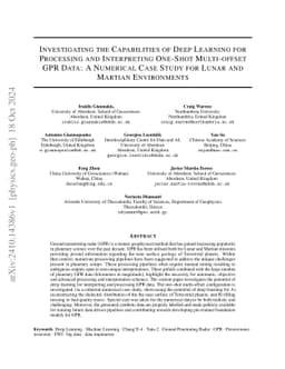 Investigating the Capabilities of Deep Learning for Processing and
  Interpreting One-Shot Multi-offset GPR Data: A Numerical Case Study for Lunar
  and Martian Environments
