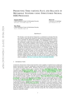 Predicting time-varying flux and balance in metabolic systems using
  structured neural-ODE processes