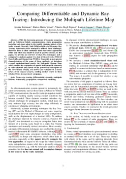 Comparing Differentiable and Dynamic Ray Tracing: Introducing the
  Multipath Lifetime Map