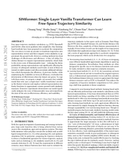 SIMformer: Single-Layer Vanilla Transformer Can Learn Free-Space
  Trajectory Similarity