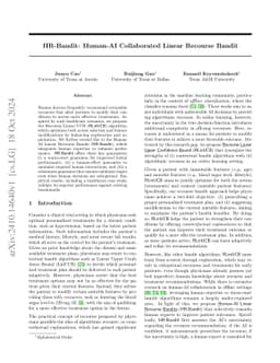 HR-Bandit: Human-AI Collaborated Linear Recourse Bandit