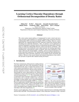 Learning Cortico-Muscular Dependence through Orthonormal Decomposition
  of Density Ratios