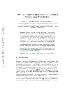 FACMIC: Federated Adaptative CLIP Model for Medical Image Classification