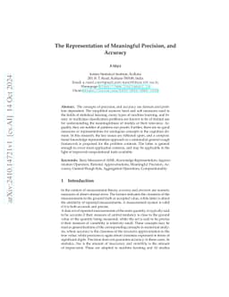 The Representation of Meaningful Precision, and Accuracy