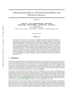 A Phenomenological AI Foundation Model for Physical Signals