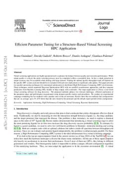 Efficient Parameter Tuning for a Structure-Based Virtual Screening HPC
  Application