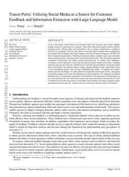 Transit Pulse: Utilizing Social Media as a Source for Customer Feedback
  and Information Extraction with Large Language Model