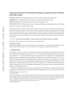 Exploring the Design of Virtual Reality Museums to Support Remote
  Visitation With Older Adults