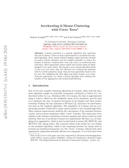 Accelerating k-Means Clustering with Cover Trees