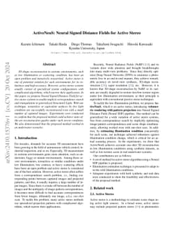 ActiveNeuS: Neural Signed Distance Fields for Active Stereo