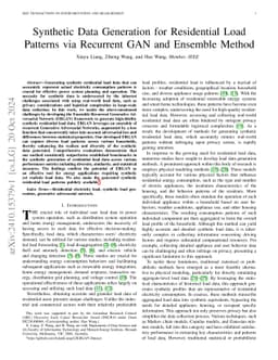 Synthetic Data Generation for Residential Load Patterns via Recurrent
  GAN and Ensemble Method