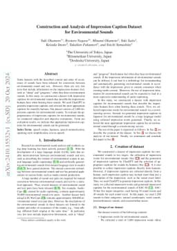 Construction and Analysis of Impression Caption Dataset for
  Environmental Sounds