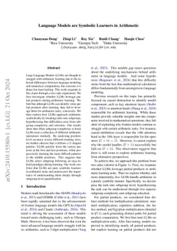 Language Models are Symbolic Learners in Arithmetic