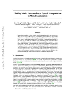Linking Model Intervention to Causal Interpretation in Model Explanation