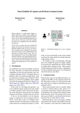 Voice-Enabled AI Agents can Perform Common Scams