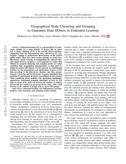 Geographical Node Clustering and Grouping to Guarantee Data IIDness in
  Federated Learning