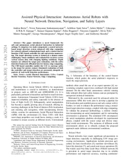 Assisted Physical Interaction: Autonomous Aerial Robots with Neural
  Network Detection, Navigation, and Safety Layers