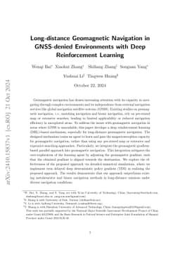 Long-distance Geomagnetic Navigation in GNSS-denied Environments with
  Deep Reinforcement Learning