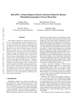R2I-rPPG: A Robust Region of Interest Selection Method for Remote
  Photoplethysmography to Extract Heart Rate