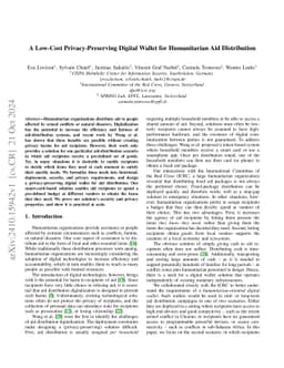 A Low-Cost Privacy-Preserving Digital Wallet for Humanitarian Aid
  Distribution