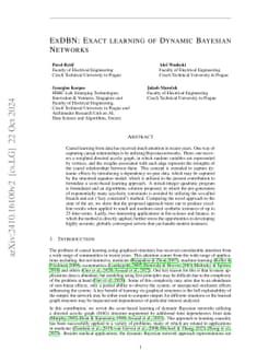 ExDBN: Exact learning of Dynamic Bayesian Networks