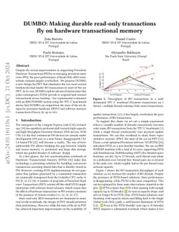 DUMBO: Making durable read-only transactions fly on hardware
  transactional memory