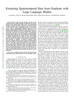 Extracting Spatiotemporal Data from Gradients with Large Language Models