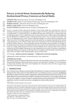 Privacy as Social Norm: Systematically Reducing Dysfunctional Privacy
  Concerns on Social Media